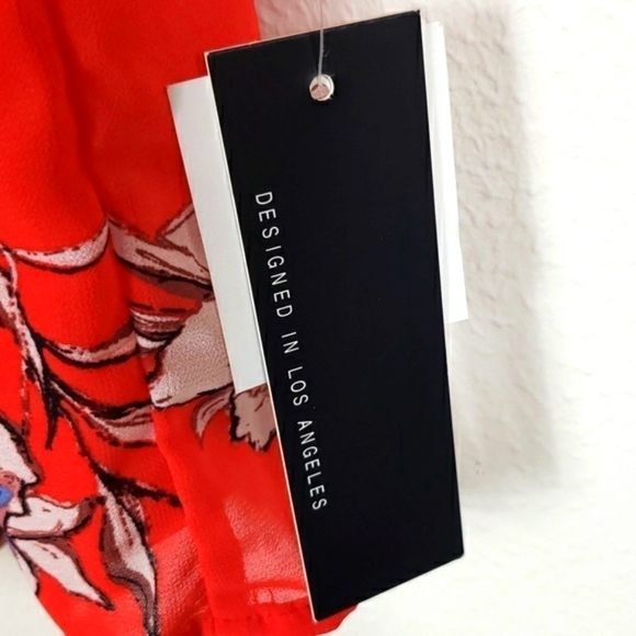 Heart Soul~Size L~Red White Blue Print Floral Long Sleeve Romper NWT - Picture 6 of 11